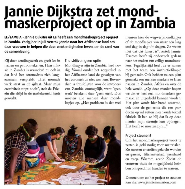 Mondmaskerproject Zambia Westereender1